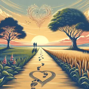 Love is a beautiful journey that we embark on together, hand in hand, heart to heart, forever entwined in a bond stronger than any obstacle.