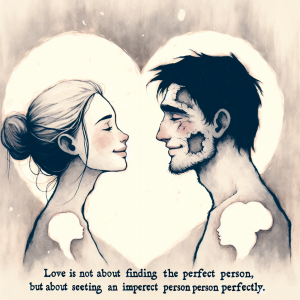 Love is not about finding the perfect person, but about seeing an imperfect person perfectly.