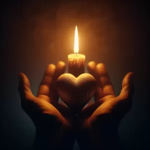 His love is like a candle in the night; it illuminates my heart and guides me through every darkness.