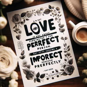 Love is not about finding the perfect person, but about seeing an imperfect person perfectly. - Sam Keen