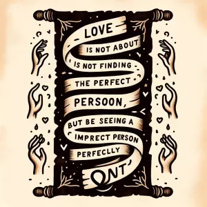 Love is not about finding the perfect person, but about seeing an imperfect person perfectly. - Sam Keen