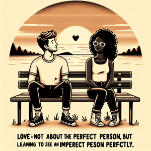 Love is not about finding the perfect person, but learning to see an imperfect person perfectly.