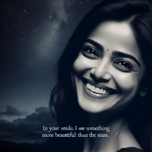In your smile, I see something more beautiful than the stars.
